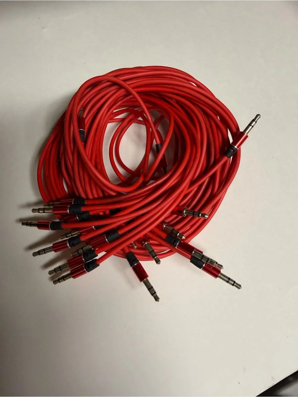 Red 3.5mm Auxiliary Audio Cables - Pack of 11